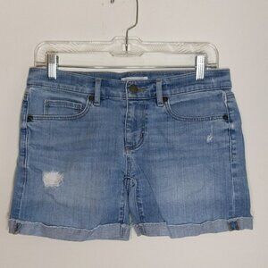 Loft Cuffed Distressed Denim Jean Shorts